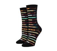 Socksmith Women's Friendship Bracelet Crew Socks, Black, Black, One size