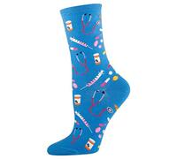 Socksmith Women's Medicine Nurse Doctor Sock 8-11 Cornflower Blue
