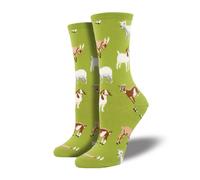 Socksmith Women's 'Silly Billy' Goat Design Socks Quality Cotton Mix Novelty Animal Lover Gift in Green | Size: 3-8 Socksmith Green 3-8