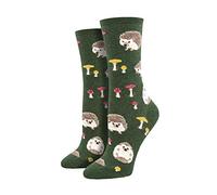 Socksmith Women's Slow Poke Hedgehog desin fun Crew Socks - green - One Size