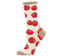 Socksmith Women's 'Toe-May-Toes' Tomatoes Design Socks Quality Cotton Mix Novelty Gardener Gift in Ivory | Size: 3-8 Socksmith Ivory 3-8