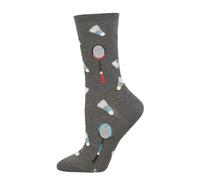 Socksmith Women's 'What A Racket' Tennis Design Socks Quality Cotton Mix Novelty Tennis Lover Gift in Charcoal | Size: 3-8 Socksmith Charcoal 3-8