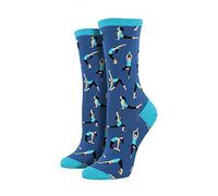 Socksmith Women's Yoga People Socks, Blue (Blueberry Blueberry), One Size (Manufacturer Size: U.S. 5-10.5)