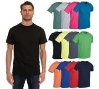SOCKS'NBULK Men's Cotton Crew Neck Short Sleeve T-Shirt 12 Pack, Mix Colors, Regular Fit
