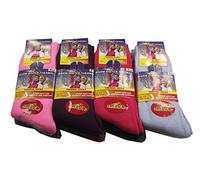 Sockstack 12 Pairs Ladies Thermal Socks, Thick Warm Work Boot Socks, UK 4-7 (Assorted)