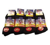 Sockstack 12 Pairs Ladies Thermal Socks, Thick Warm Work Boot Socks, UK 4-7 (Black)