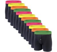 Sockstack 12 Pairs Mens Boxer Shorts Designer Black Fashion Band Underwear Large (36-38")