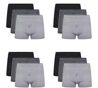 Sockstack® 12 Pairs Men's Boxer Shorts Underwear, Cotton Rich Boxers, S-6XL (2XL (44"-46"), Plain)