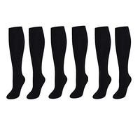 Sockstack® 6 Pairs Of Ladies Girls Knee High Socks, Long School Socks, Many Sizes & Colours (4-6 (EU 37-39), Navy)