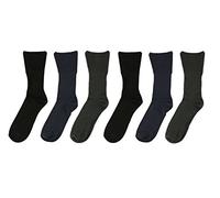 Sockstack 6 Pairs Of Men's Bamboo Loose Wide Top Socks, Super Soft Diabetic Non Elastic Anti Bacterial Socks,UK 6-11 (Dark Assorted)