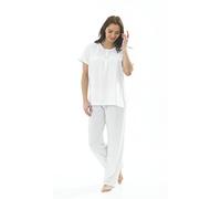 Sockstack Ladies Heart Print Pyjama Set, 100% Cotton Pyjamas PJs Nightwear, Size 10-26, RZK755 (16-18, Blue)