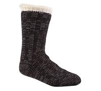 Sockstack Men's Chunky Lounge Slipper Socks Cosy Non-Skid Thermal Gripper Sock Winter Gift For Him, B45, Black