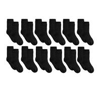 Sockstack Ultimate 12 Pairs Mens Black Thermal Socks Thick Warm Work Boot Socks Size 6-11 (Black)