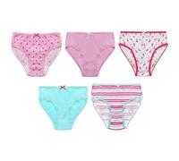 SOCKSVILLE Girls Briefs 5 Pairs White, Pink, Red, Turquoise | Soft Cotton Mix, Knickers, Patterns, Stripes | Comfortable, Breathable, Toddler Panties, Underwear | 2-3, 3-4, 5-6, 7-8 Years Olds
