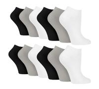 SOCKSVILLE ’s 6/12 Pairs Cotton Trainer Low Cut White/Black/Grey Ankle Socks | Sports, Run, Walk, Athletic Wear, Home Workouts Everyday Soft, Durable & Quick Drying Size 6-11 (SL5509 / 10 / 13 / 14)