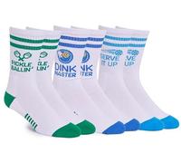 SOCKTOWN Performance Pickleball Crew Socks Mens and Womens 3 Pack Great Gift One Size - Perfect Pickleball Gift, Pickleball, 8-12