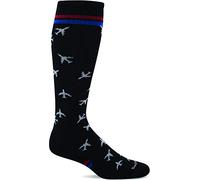 Sockwell Men's In Flight Moderate Graduated Compression Sock, Black - L/XL