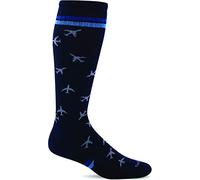 Sockwell Men's In Flight Moderate Graduated Compression Sock, Navy - L/XL