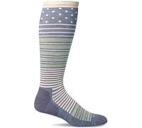 SOCKWELL TWISTER Women's High Socks, Compression, Pressure, Swelling, Quick Drying, Sweat Absorbent, Odor Resistant, Non-stuffy, Wool Material, Self Care, Merino Wool Socks, bluestone, Medium-Large,