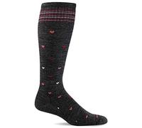 Sockwell Women's Full Heart Moderate Graduated Compression Sock, Charcoal, Medium-Large
