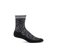 Sockwell Women's Plantar Relief Cush Crew Socks, Small/Medium, Black