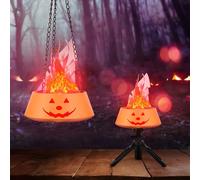 Sockywin 3D LED Fake Fire Flames Effect Light USB Rechargeable Electric Fake Campfire Lamp Artificial Flickering Flame Effect Hanging Realistic Fake Fire for Halloween Party Decoration (Yellow)
