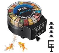 Sockywin Automatic Fish Feeder for Aquarium, Auto Fish Feeder Automatic Dispenser with Timer Battery Operated Auto Food Dispenser Automatic Fish Feeder for Tank with Lid (Batteries Not Included)