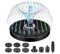 Sockywin Solar Fountain for Bird Bath Pump with Led Lights Solar Powered Water Pump Kit with 8 Nozzles 200L/H Floating Water Fountain for Outdoor Garden Ponds Pool Fish Tank Aquarium