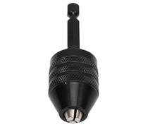 Socobeta 0.6-8mm Clamping Sturdy Drill Chuck Adapter for Efficient Drilling in Confined Spaces Alloy Steel 1/4 Inch Hex Shank for Power Tools