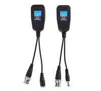Socobeta 1 Pair Balun Transceiver Passive CCTV Coax BNC Video Transceiver with Power Connector RJ45 Cable Converter
