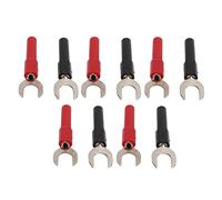 Socobeta 10PCS Banana Y Spade Plugs 4mm Jack Red & Black Plated Connectors for Multimeters & Electronics