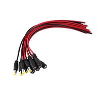 Socobeta 10PCS DC Power Female Jack Connector Cable 12V CCTV Security Camera DC Male and Female Power Plug Cable Black and Red