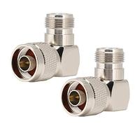 Socobeta 2 Pcs Coaxial Adapter N Male to N Female Elbow RF Coaxial Connector for Radio Antenna