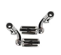 Socobeta 2PCS Adjustable Chrome Motorcycle Highway Foot Pegs with Mount and Hex Wrench Compatible with (Short Type)