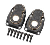 Socobeta 2PCS Brass RC Steering Portal Covers for Improved Performance in Axial Capra SCX10 III AR45P 1/10 RC Cars Black