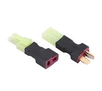 Socobeta 2Pcs Set High Temperature T Plug Male Female to Mini Connector Adapter for High Power RC Applications, Easy to Solder and Reuse