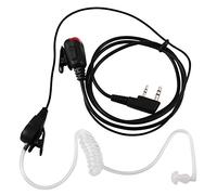 Socobeta 2Pin Acoustic Tube Universl In-ear Walkie Talkie Earpiece w/PPT Mic with 2 360° Rotating Clip