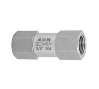 Socobeta 304 Stainless Steel Hex Split Check Valve BSPP One Way Valve for High Temperature Pressure Endurance (3/8")