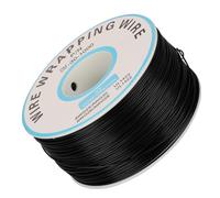 Socobeta 30AWG Tin Plated Copper Cable, Insulation 1 Roll Wire-wrapping Single Wire Strand for Breadboard for Motherboard with Plastic Spool (Black)