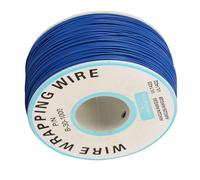 Socobeta 30AWG Tin Plated Copper Cable, Insulation 1 Roll Wire-wrapping Single Wire Strand for Breadboard for Motherboard with Plastic Spool (Blue)