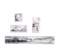Socobeta 4 Pcs Keycaps DIY Landscape Pattern Keycap Portable Universal Keycap for Mechanical Keyboards(Landscape keycap 4 keys)