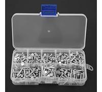 Socobeta 400pcs 4mm-16mm Length Assortment Tool Aluminum Flat Head Solid Rivet M3 Rivets for Industry Production