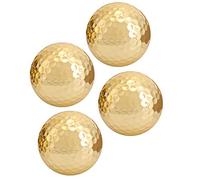 Socobeta 4Pcs Gold Plating Golf Balls, Double Layer Distance Practice Balls with 392 Bee Holes for Golf Practicing