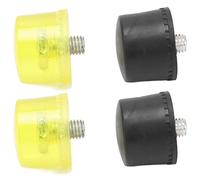 Socobeta 4PCS Rubber Striking Head Hammer Replacement Tips for Jewelry DIY Craft Tools Leather Craft Flooring Installation M10x1 Thread (Φ25mm)