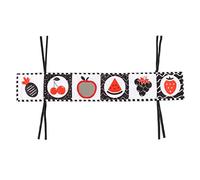 Socobeta 4Styles Baby Cloth Book, Early Educational Soft Book with Funny Mirror for Infant Brain Development Hand Eye Coordination Crib Toy (Fruit)