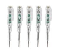 Socobeta 5 Electric Test Pens Multi Function Bright LED Light Transparent Housing Induction Voltage Tester Screwdriver for Equipment Detection