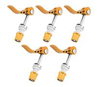 Socobeta 5pcs Aluminum Alloy Quick Release Seatpost Clamps Durable Bike Pipe Clamp for Universal Bicycles (Gold)