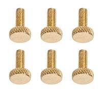 Socobeta 6 Pcs Tremolo Bridge Fine Tuner Screws Iron M4 Tremolo Bridge String Locking Screw for Electric Guitar (Gold)