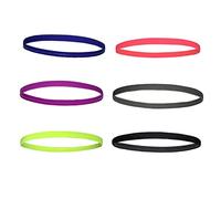 Socobeta 6PCS Sweat Absorbing Elastic Sport Headbands for Women Men, Slip Resistant Athletic Headbands for Sports Workout Exercise Hair Sweatbands