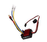 Socobeta Adjustable RC Brushed ESC Electronic Speed Controller for 1/10 RC Car Boat Tank Models Black Red Aluminum Alloy Plastic